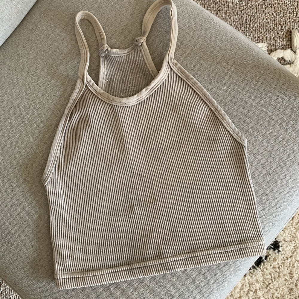 Free People Happiness Runs Crop Top- Brushed Taupe
